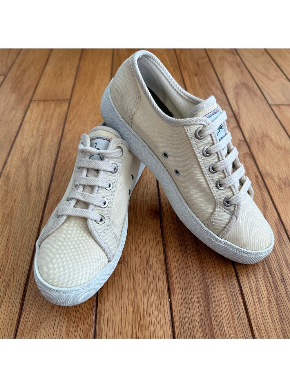 Inkerman Leo Canvas Sneaker - Premium Italian Cream Canvas Low-Tops Size 38